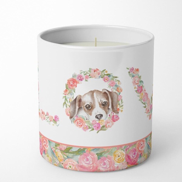 Carolines Treasures 3.75 x 3.25 in. Unisex Beagle No.4 Love 10 oz Decorative Soy Candle WDK4328CDL - main